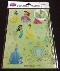 Nuevo sello de princesa Disney escena emergente con pegatinas 2 hojas - Imagen 1 de 12