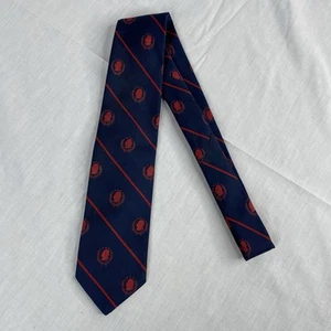 Prine Consort Thomas Jefferson Foundation silk poly blend navy tie striped 70s - Picture 1 of 10
