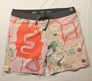 Roark Shorts Mens The Passage 7" Jean-Michel Basquiat Size 34 Drawstring NWOT  - Picture 1 of 9