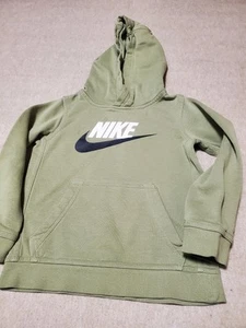Nike Youth Hoodie XS Olive Green Pullover Sweatshirt Made in Jordan Logo Front - Picture 1 of 6