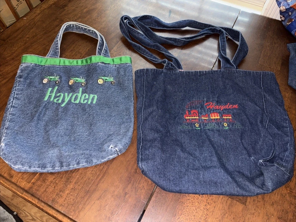 2 bolsos vaqueros hechos a mano con bordado “Hayden” Foto 1 de 4