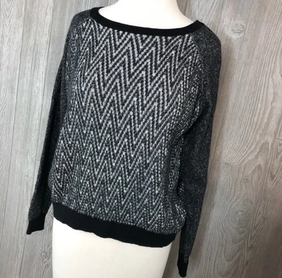 Lilla P Black And White Cashmere Cotton Sweater Women’s Size Small - Image 1 of 4