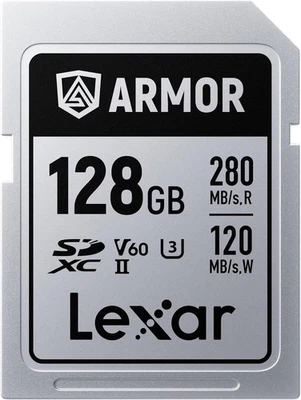 Lexar 128GB Armor Silver PRO SDXC Memory Card, UHS-II, C10, U3, 128GB,  - Image 1 of 4