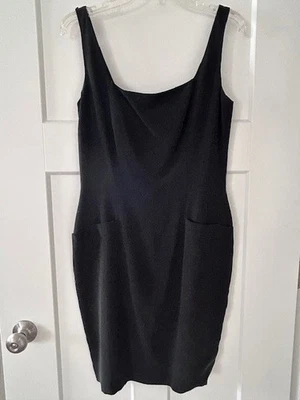 Vestido Vaina Vintage Donna Karan Little Negro Seda Para Mujer 10 Mediano Sin Mangas Foto 1 de 4