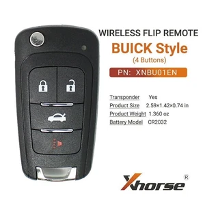 Xhorse XNBU01EN Universal Wireless Flip Remote Key Fit For Buick Flip 4 Buttons - Picture 1 of 8