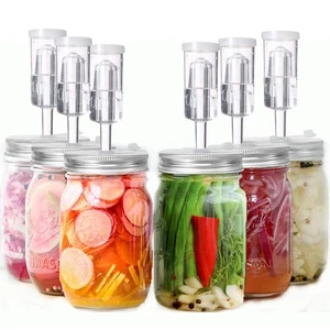 Fermentation Lids, 6 Set Fermentation Kit for Wide Mouth Jars, 6 Stainless St... - Picture 1 of 7
