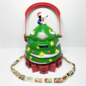 USJ Universal Studios Japan Snoopy Albero di Natale Popcorn Secchio 2010 Ottimo - Foto 1 di 5