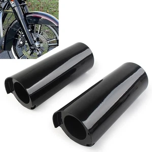 +2" Copri Tubo Forcella Liscio Cursore Cowbell Fit Harley Electra Tri Glide FLHX Coppia - Foto 1 di 9