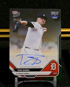 2025 Topps Now Road To Opening Day Tarik Skubal Auto Black Foil /10 On Card Auto - Picture 1 of 3