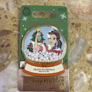 WDW Disney Parks 2025 Happy Holidays Grand Floridian Belle Snowglobe LE 4000 Pin - Picture 1 of 1