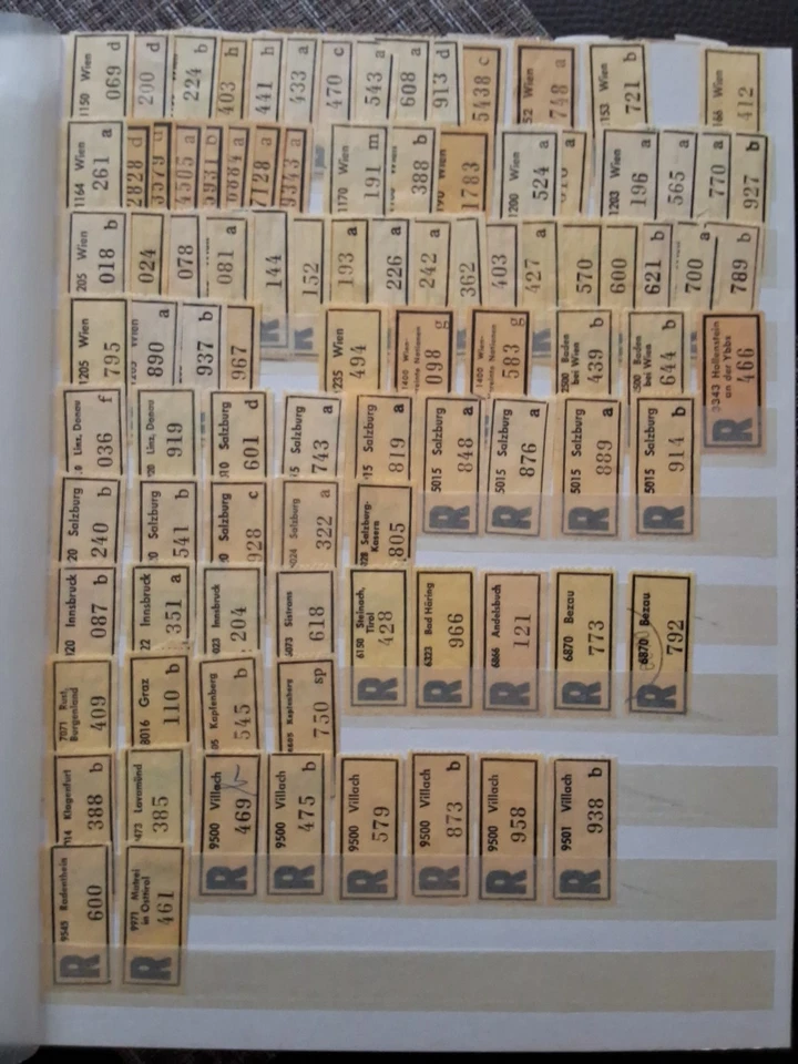 Österreich R Zettel Rekozettel Österreich Klagentfurt - Wien 95 Stück - Bild 1 von 1