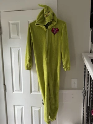 Dr. Seuss GRINCH Who Stole Christmas Pajama Union Suit Costume XL 12 (youth) - Image 1 of 4