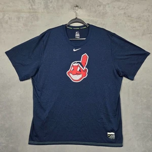 Camiseta Cleveland Indians Hombres XL Béisbol MLB Azul Nike Chief Wahoo Cuadros Centrales - Imagen 1 de 9