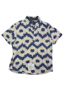 Bonobos Popover Hemd Herren XL Beige Blau Sarasota Ikat Standard Fit Kragen - Bild 1 von 5