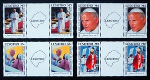 LESOTHO 1988 Pope John SG819/22 in SCARCE Gutter Pairs SEE BELOW U/M NL940 - Picture 1 of 1