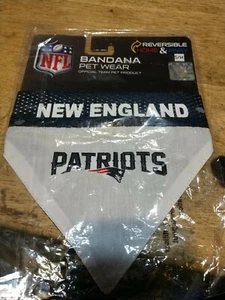 NEW ENGLAND PATRIOTS NFL REVERSIBLE PET BANDANA SIZE S/M ๐ - Picture 1 of 7