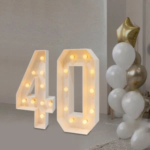 39"in H 40 Birthday Number Lights Marquee Light up Numbers 40th Birthday Decor - Picture 1 of 18