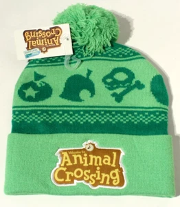 Animal Crossing New Horizons Pom Beanie - Green Winter Hat Cap Toque - Picture 1 of 2