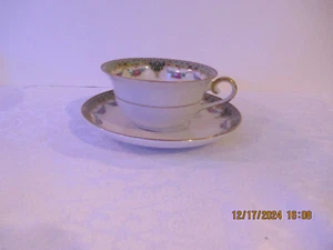 Antike KPM Kaffeetasse und Untertasse Muster 27407 Germany Floral - Bild 1 von 8