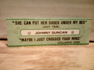 Johnny Duncan She Can Put Her Shoes Under My Bed Jukebox Title Strip - Picture 1 of 1