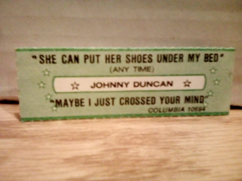 Johnny Duncan She Can Put Her Shoes Under My Bed Jukebox Title Strip - Image 1 of 1