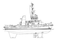 BUGSIER 14, Schottelschlepper, (1980). Bauplan M 1:25