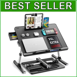 Lightweight X-Large Laptop Bed Tray: Adjustable, Foldable for Comfort and Style - Picture 1 of 10