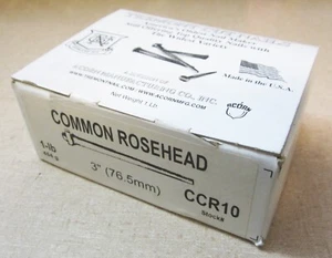 New Tremont 3" Square-Cut Common Rosehead Nails, 1 Lb Box Aprox 50 Nails (CCR10) - Picture 1 of 4