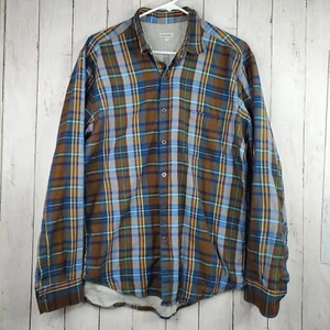 Steven Alan Lined Flannel Button Up Shirt Men Large Plaid Long Sleeve Multicolor - Picture 1 of 8
