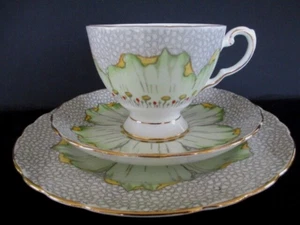 Art Deco / Vintage China Tea Set Trio.Tuscan China.Lotus Flower. VGC. - Picture 1 of 5