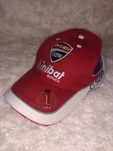Ducati Corse World Champion Adjustable Red 100% Cotton Rare Unibat Baseball Cap - Picture 1 of 12