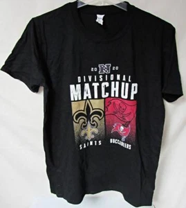 Saints vs Buccaneers Men L Screened "2020 DIVISIONAL MATCHUP" T-shirt C1 3407 - Picture 1 of 3