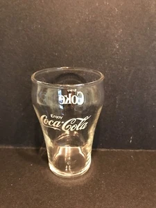 Vtg small Coca-Cola Coke White Script Clear Glass UNUSUAL size Coca-Cola Glass! - Picture 1 of 4