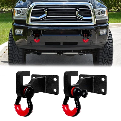 Front Steel Tow Hook Mount Bracket For 2010-2020 Dodge Ram 2500/3500/4500 Foto 1 de 4