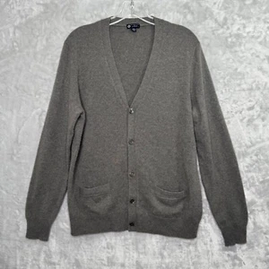 J. Crew Cardigan Sweater Womens Large Brown 2Ply italian Cashmere V Neck Button - Picture 1 of 9