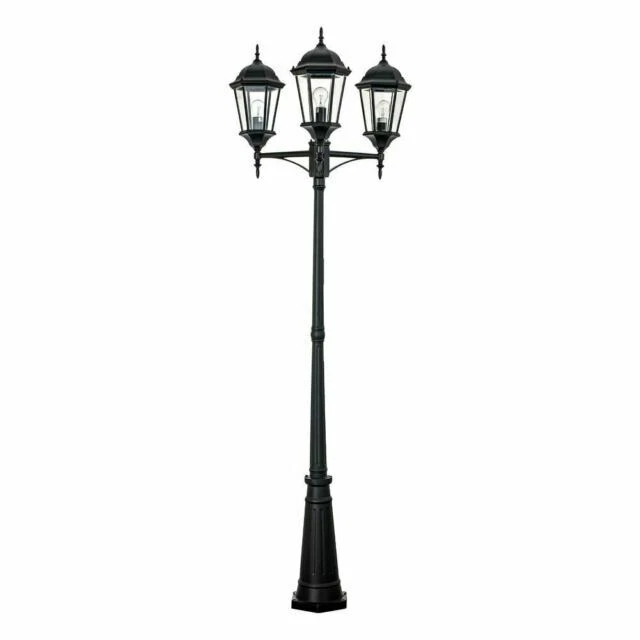Trans Globe Lighting Outdoor Classical 3-Pole Light - Black (4995-BK)