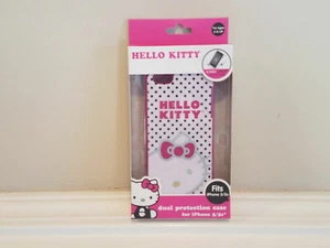 Funda de doble protección Hello Kitty iPhone 5 5s * lunares blancos negros * NUEVA - Imagen 1 de 1