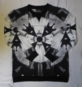 BLOOD BROTHERS Kaleidoscope Design Sweatshirt XL 46" Chest NEW mens Black - Picture 1 of 11