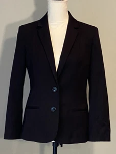 Anne Klein Stretch Classic Black Women’s 2 Button Blazer Suit Jacket Sz 4 - Picture 1 of 9
