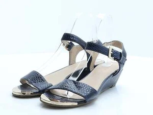 Dorothy Perkins Womens Blue Animal Print Polyester Strappy Sandal UK 5 EU - Picture 1 of 12