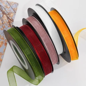 18M Reel Sheer Organza Ribbon Chiffon Ribbon Transparent 1/1.5/2/2.5/4cm Widths - Picture 1 of 35