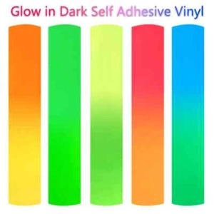 5 Colors Luminous Self Adhesive Vinyl Glow in the Dark Sheet Film DIY Cups Cars - Picture 1 of 11