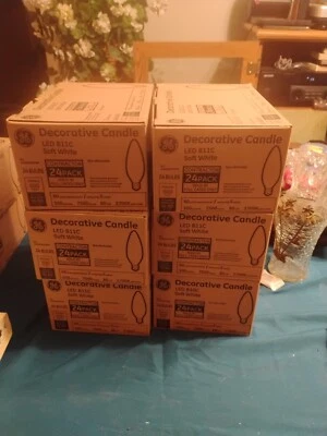 6 Boxes(24 Per Box)GE Soft White LED B11C Candelabra Base Bulbs 60w EQ 5w  - Image 1 of 3