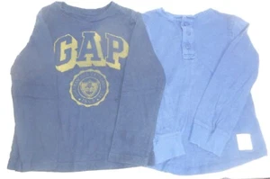 GapKids XS 4-5 Blue Pullover Long Sleeve Shirts Cotton New York California SET 2 - Picture 1 of 21