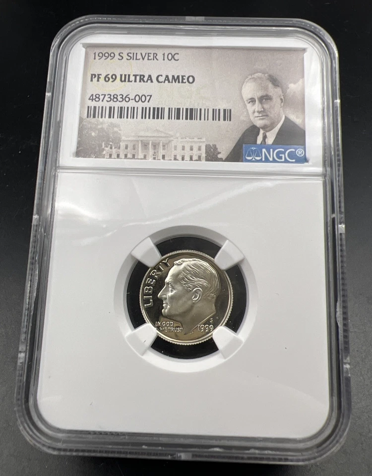 1999 S 10c Roosevelt Proof Silver Dime Coin PF69 UCAM NGC #007 - Image 1 of 4