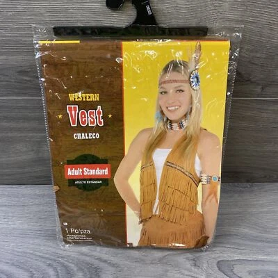 MUJER NATIVO AMERICANO INDIO OCCIDENTAL VAQUERO CHALECO DISFRAZ ACCESORIO ADULTO Foto 1 de 4