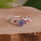 Natural Spinel Ruby & Tanzanite 925 Sterling Silver Branch Handmade Ring Jewelry
