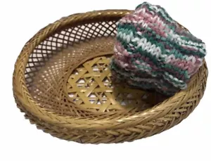 Korb handgewebt Obst Brot Frühling Sommer Wohndeko Geschenk 11”x 7” - Bild 1 von 9