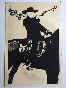 1974 Original Cuban Silkscreen Movie Poster.Headless Horse rider.Russian film - Picture 1 of 2