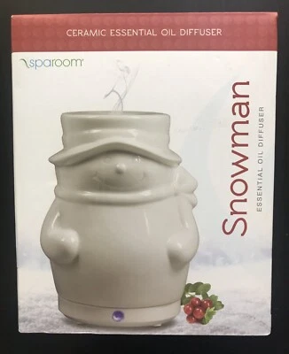 Difusor de aceite esencial de muñeco de nieve de cerámica SpaRoom alimentado con cable USB NUEVO EN CAJA ☃️ Foto 1 de 4